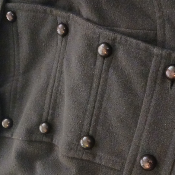 I.N. San Francisco militant green double buttoned jacket coat womens size medium - Picture 11 of 13